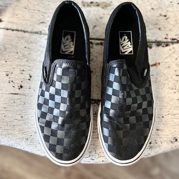 Vans slip-on Checkerboard Shoes - Black Check -9M - Picture 6 of 7